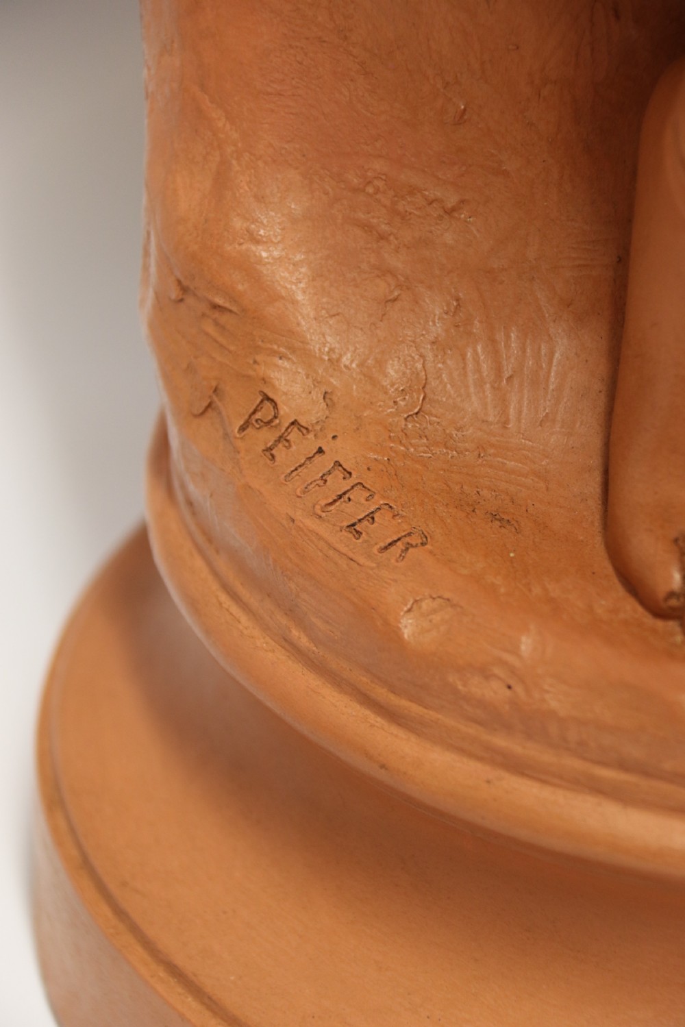 A large 19th C Terracotta figure by Auguste Peiffer View VIII