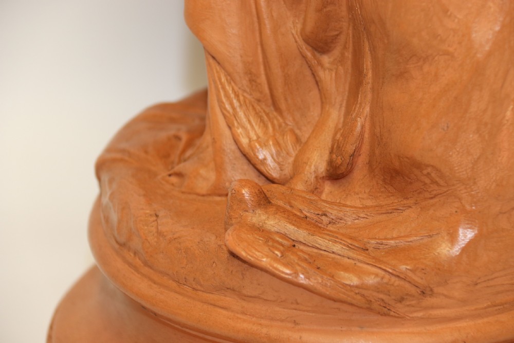 A large 19th C Terracotta figure by Auguste Peiffer View X