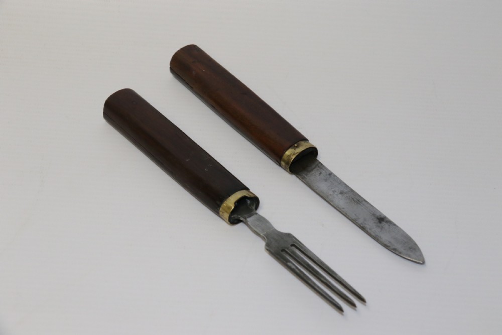 An early 19th C English Military Campaign knife and fork set View IV