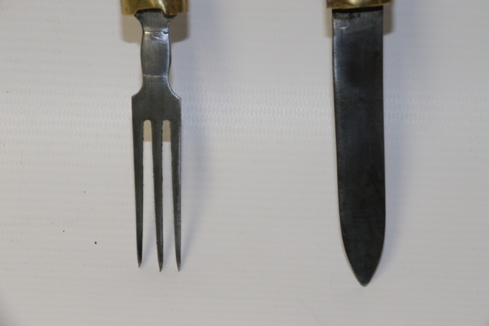 An early 19th C English Military Campaign knife and fork set View V