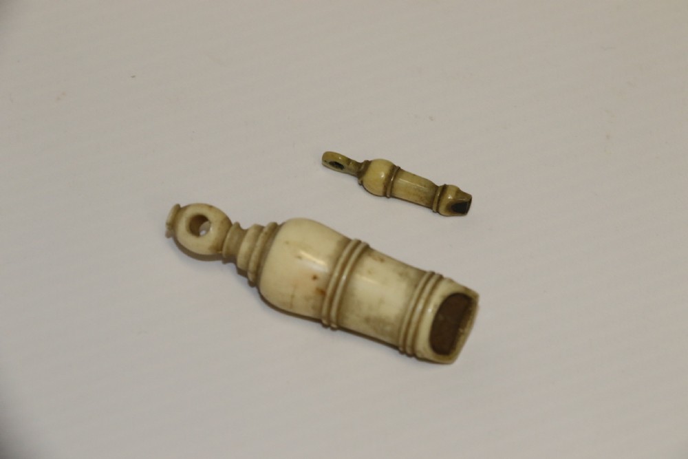 Two French Napoleonic Prisoner of War Bone Whistles View IV