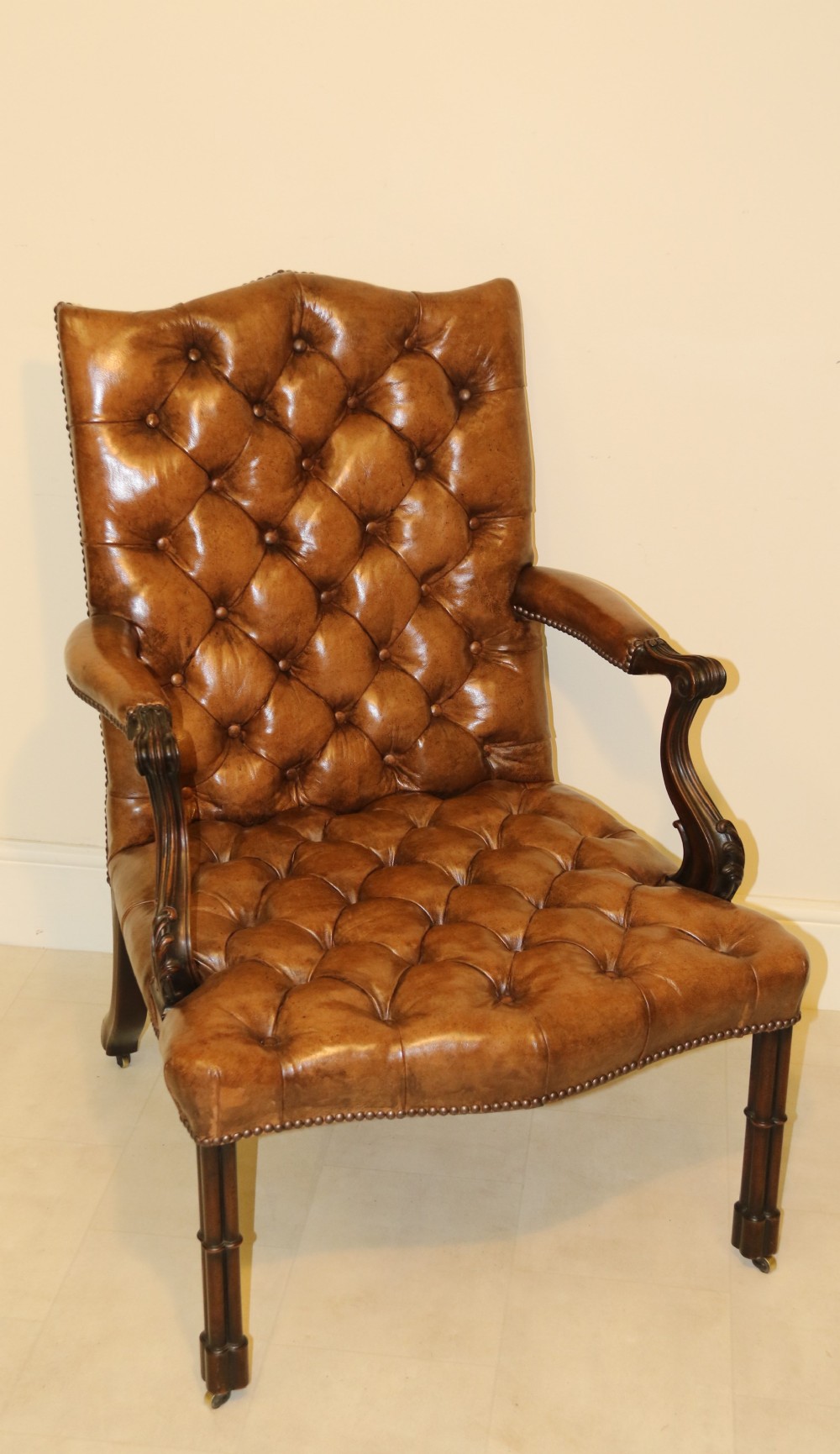 A superb 19th c Chippendale style Gainsborough Arm Chair.  
