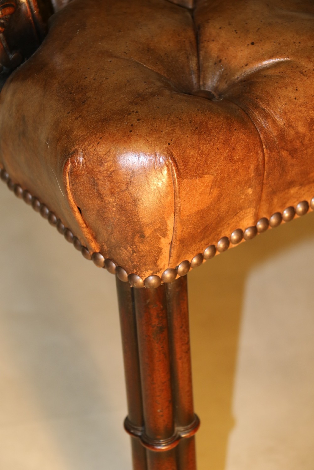 A superb 19th c Chippendale style Gainsborough Arm Chair.   View VIII