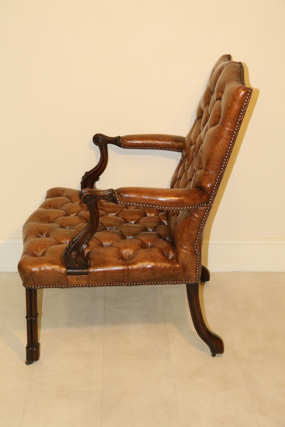 A superb 19th c Chippendale style Gainsborough Arm Chair.   View XVII