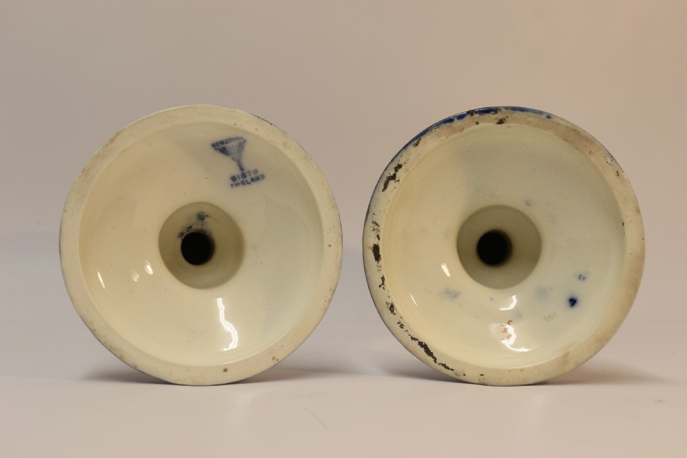 A pair of Art Nouveau Pottery Candle sticks View VIII