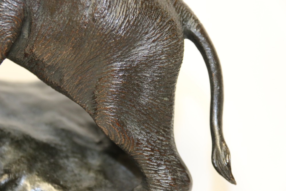 A pair of Japanese bronze elephant bookends Meiji Period, signed. View IX