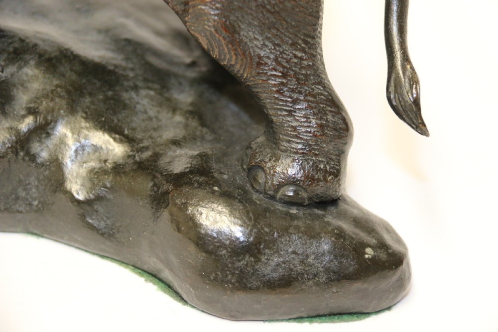 A pair of Japanese bronze elephant bookends Meiji Period, signed. View X