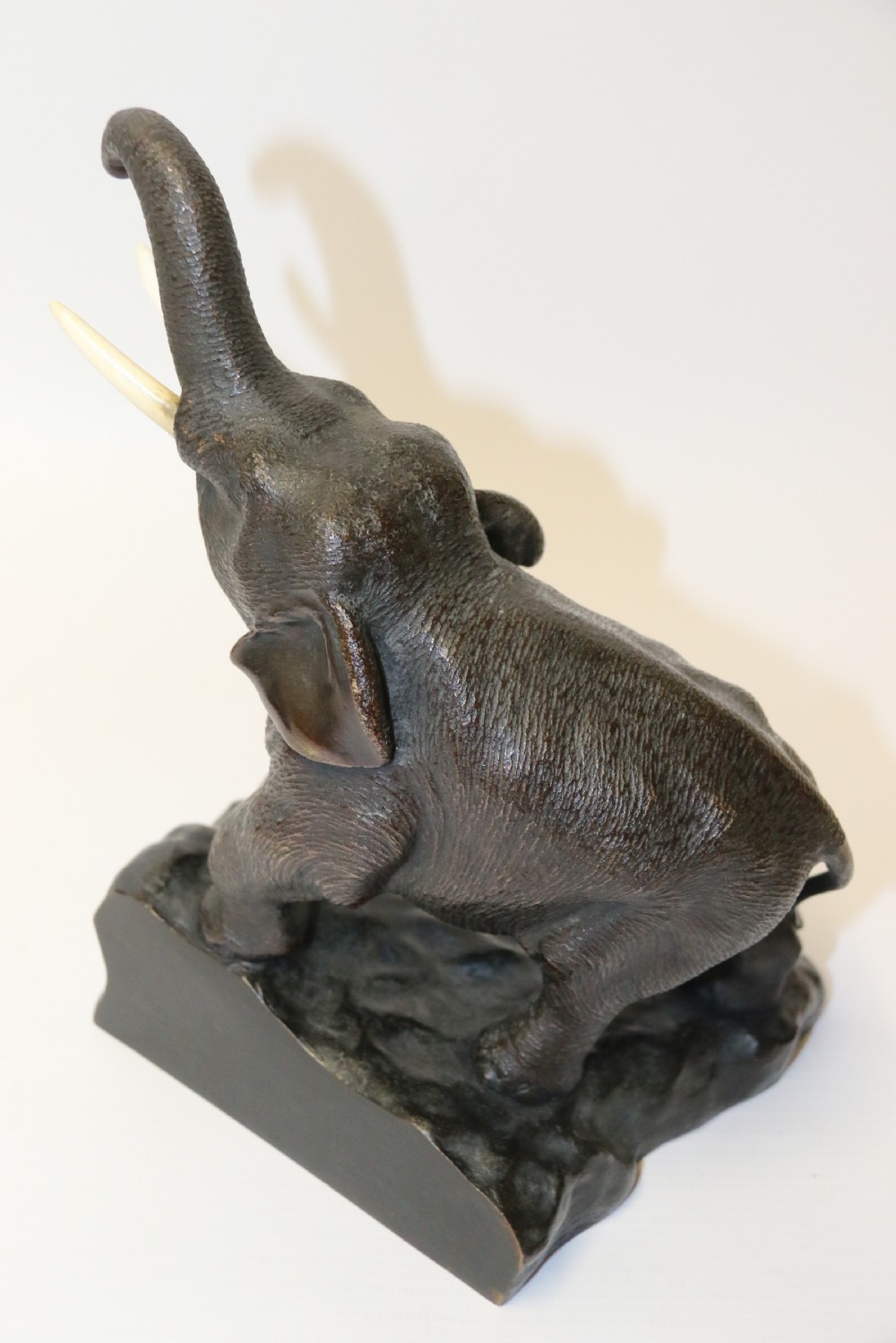 A pair of Japanese bronze elephant bookends Meiji Period, signed. View XIII