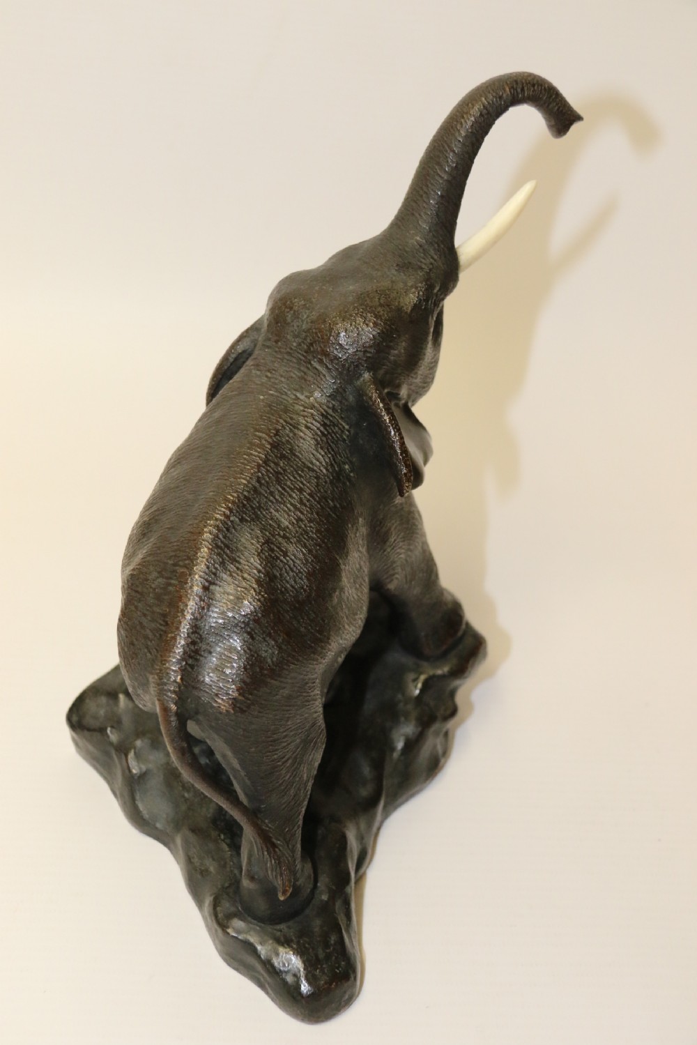 A pair of Japanese bronze elephant bookends Meiji Period, signed. View XV