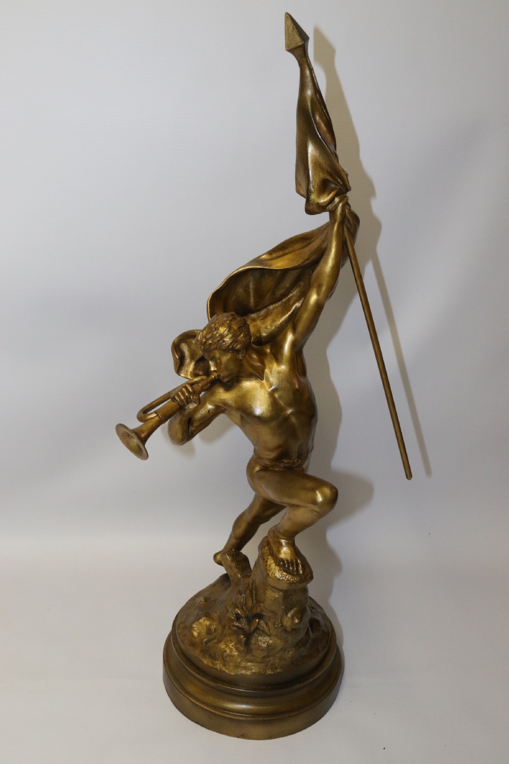 A large 19th century gilt bronze  study of a Triumphant Warrior. View II