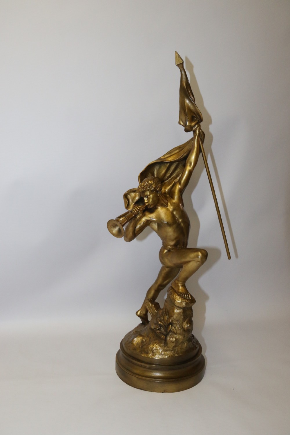 A large 19th century gilt bronze  study of a Triumphant Warrior. View III