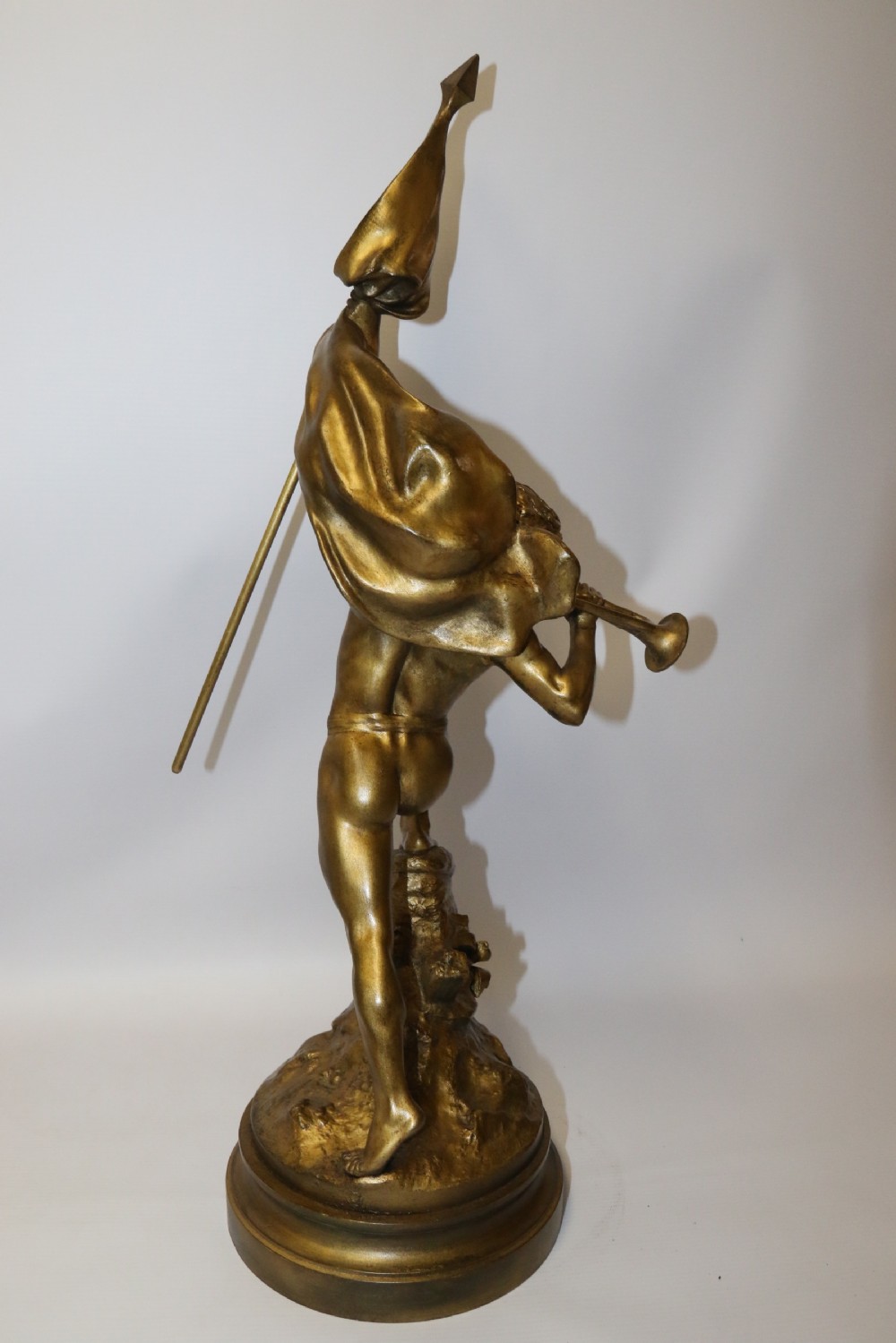 A large 19th century gilt bronze  study of a Triumphant Warrior. View VII