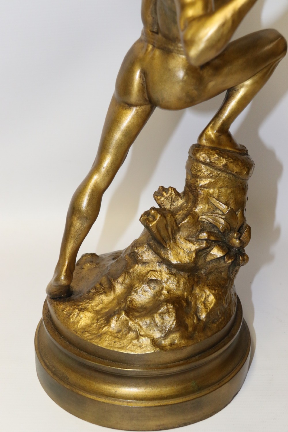 A large 19th century gilt bronze  study of a Triumphant Warrior. View IX