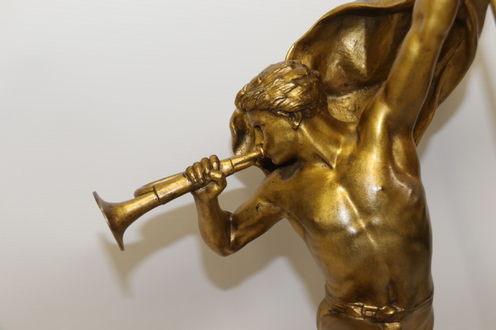 A large 19th century gilt bronze  study of a Triumphant Warrior. View X