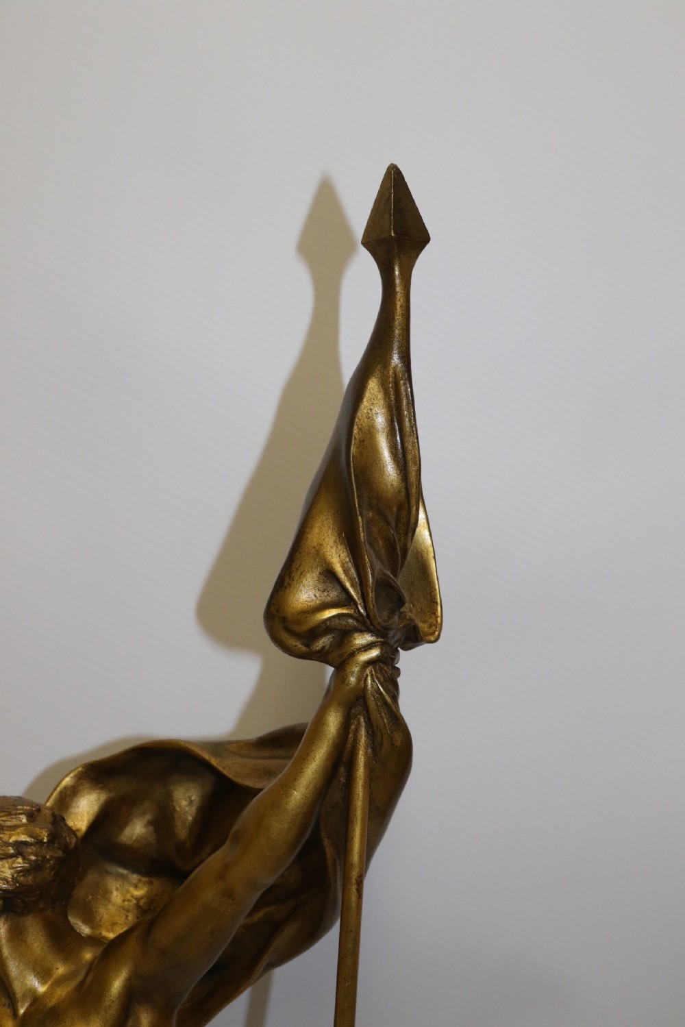 A large 19th century gilt bronze  study of a Triumphant Warrior. View XI