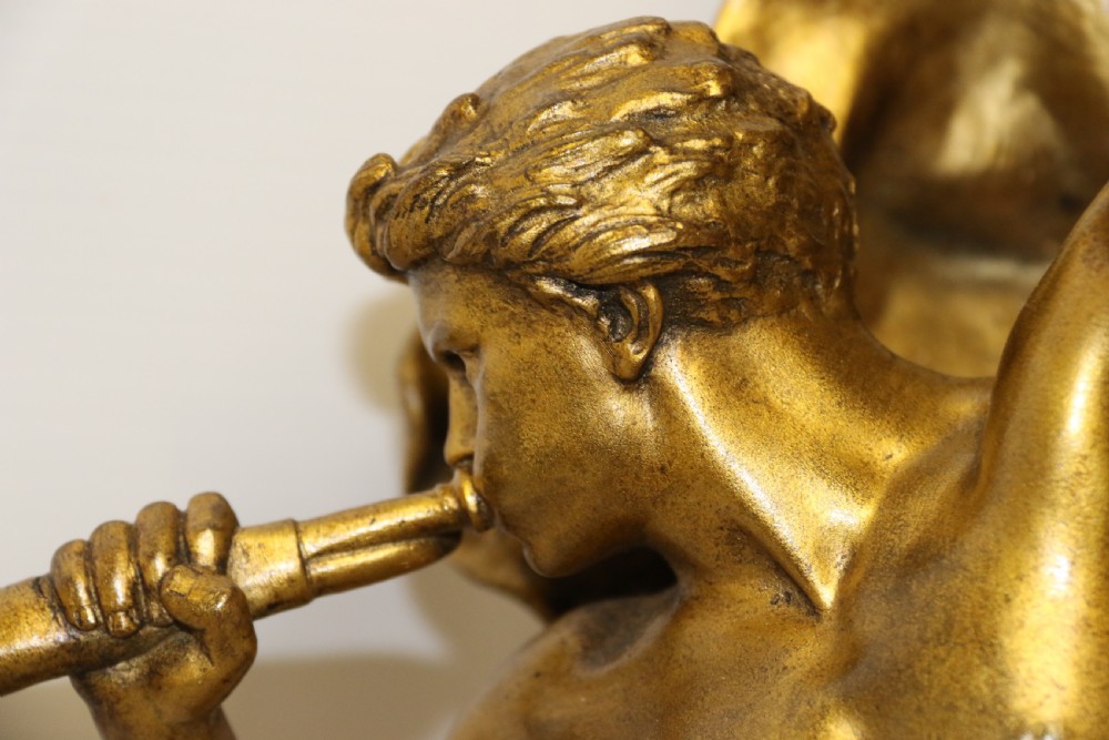 A large 19th century gilt bronze  study of a Triumphant Warrior. View XIII