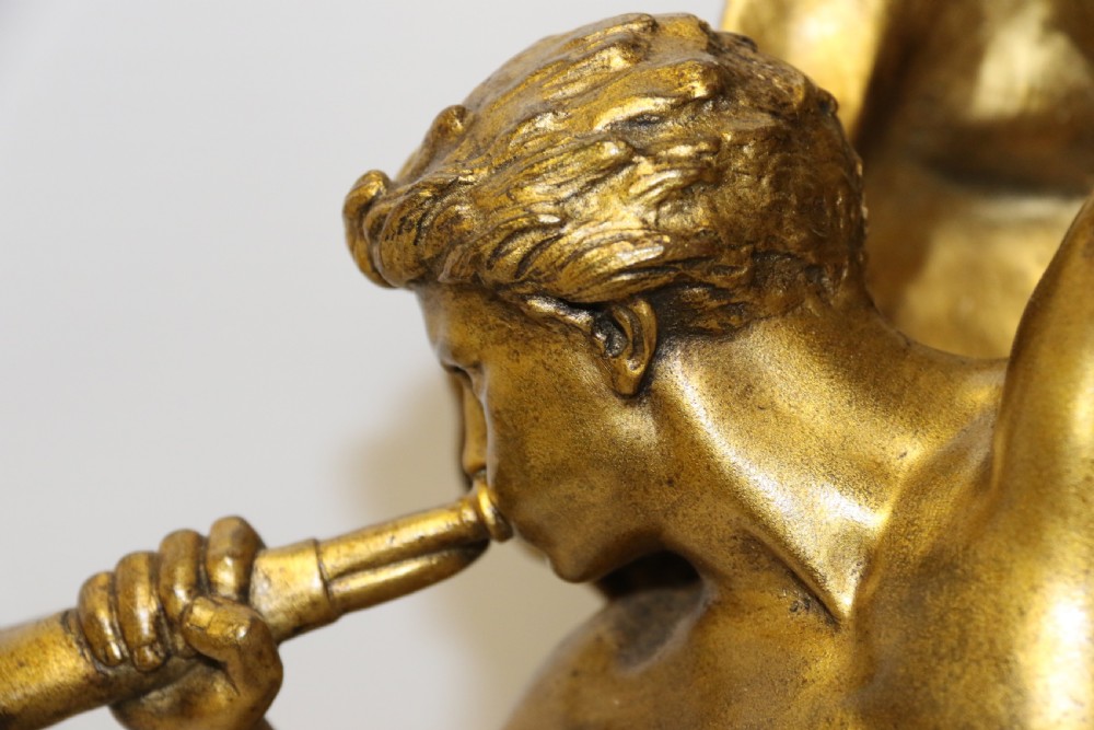 A large 19th century gilt bronze  study of a Triumphant Warrior. View XV