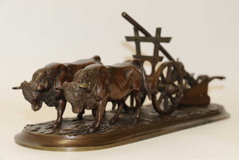 A fine 19th century agricultural bronze study View III