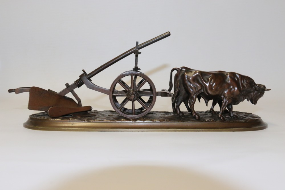 A fine 19th century agricultural bronze study View X