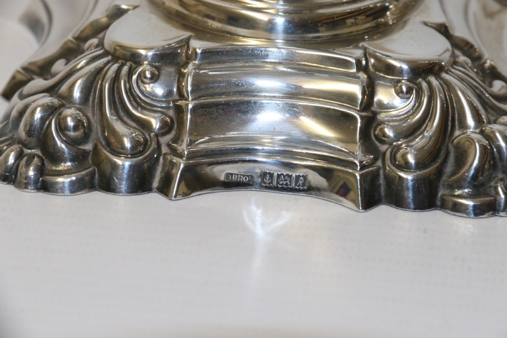 A fine pair of heavy gauge silver candle sticks View V