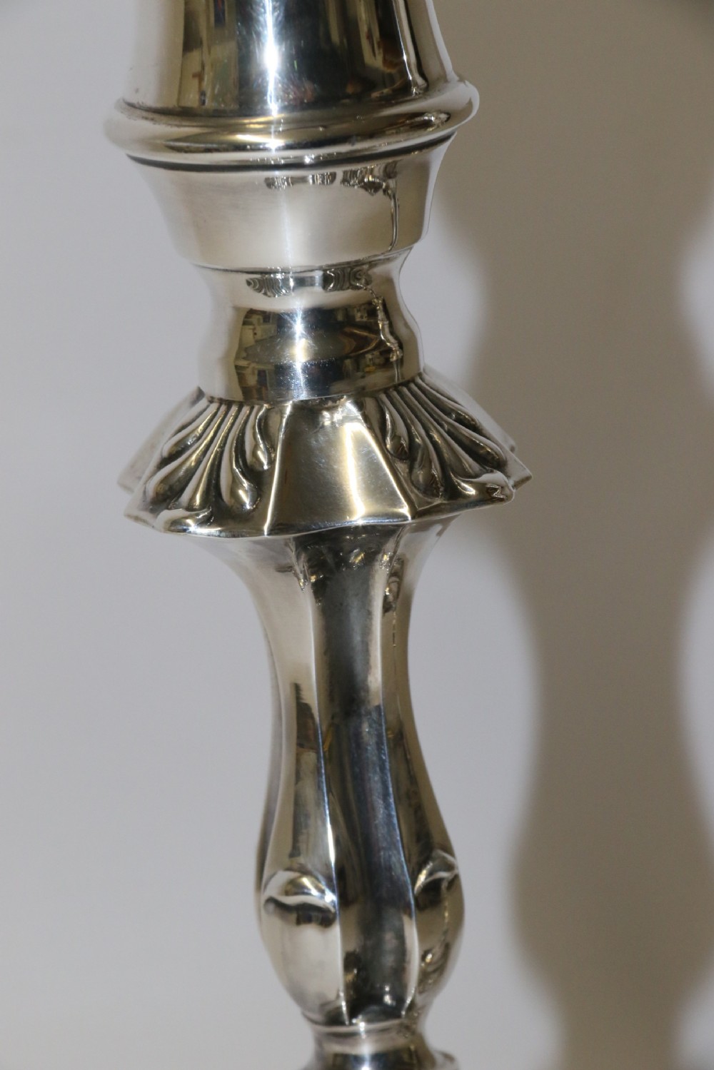 A fine pair of heavy gauge silver candle sticks View VII
