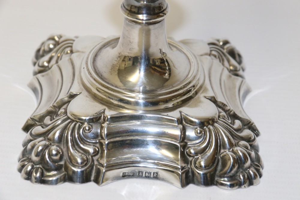 A fine pair of heavy gauge silver candle sticks View VIII