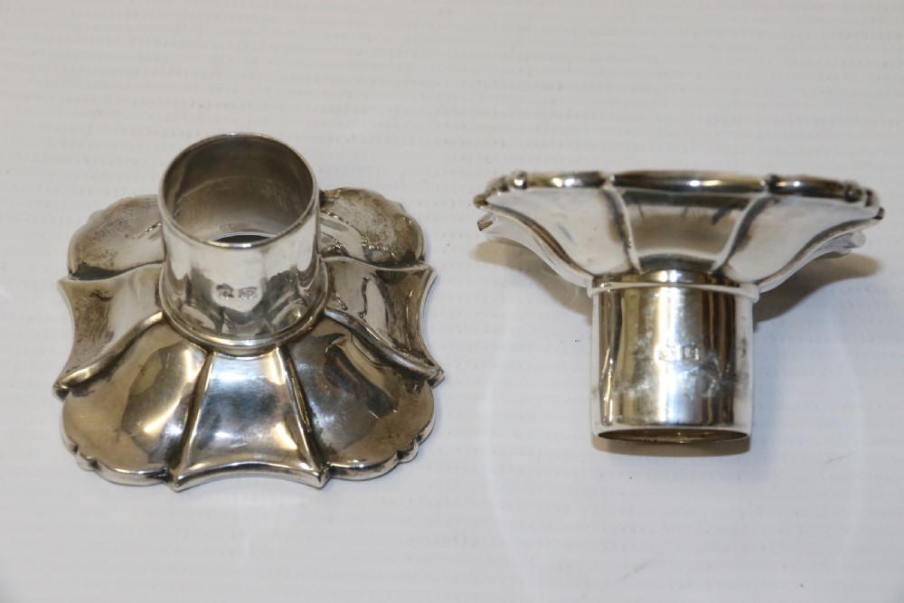 A fine pair of heavy gauge silver candle sticks View IX