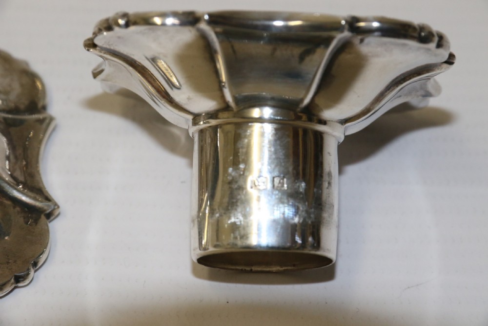 A fine pair of heavy gauge silver candle sticks View X