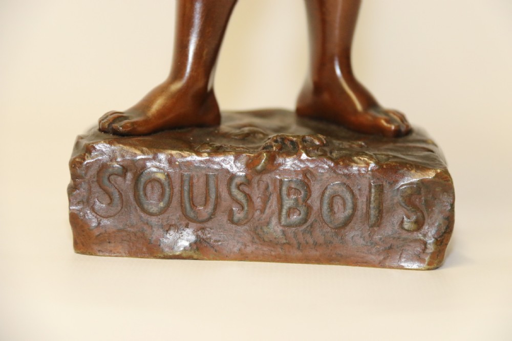 A 19th C Bronze figure of a Boy Playing a Flute, by Marcel Debut View V