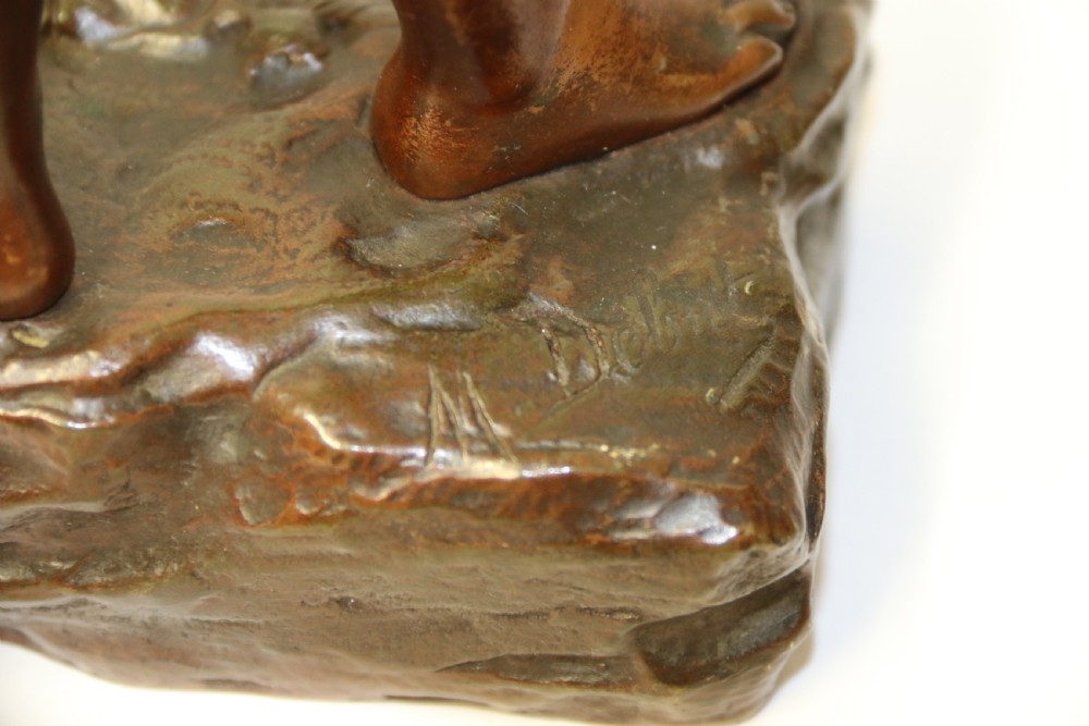 A 19th C Bronze figure of a Boy Playing a Flute, by Marcel Debut View XVI