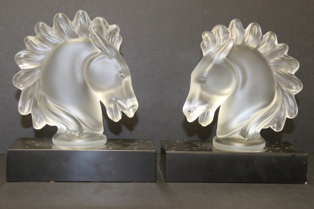 A pair of French Art Deco Glass Sculptures