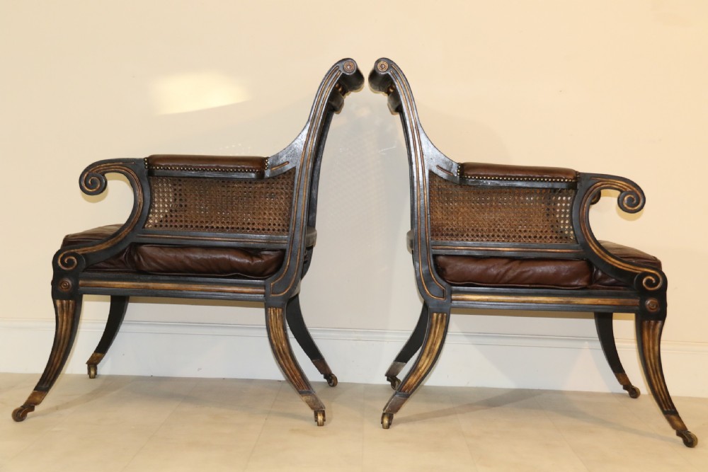 A superb pair of Bergère Library Chairs. View III