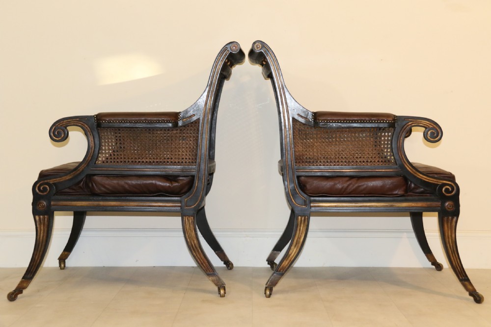 A superb pair of Bergère Library Chairs. View IV