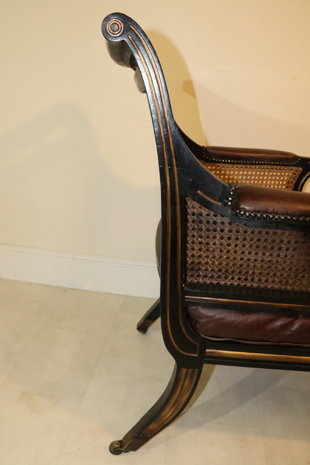 A superb pair of Bergère Library Chairs. View XVI