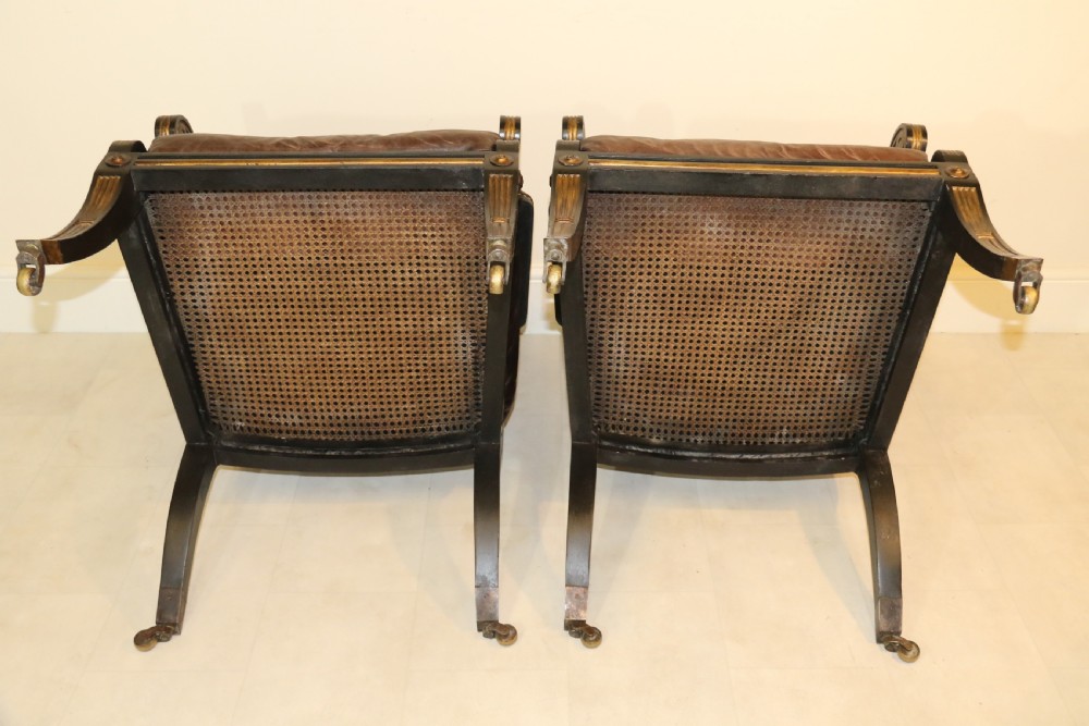 A superb pair of Bergère Library Chairs. View XXVI