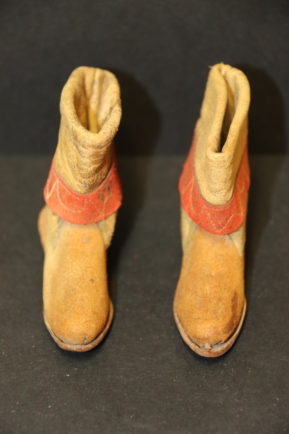 19th C Leather North American Indian Miniature Moccasins  View II