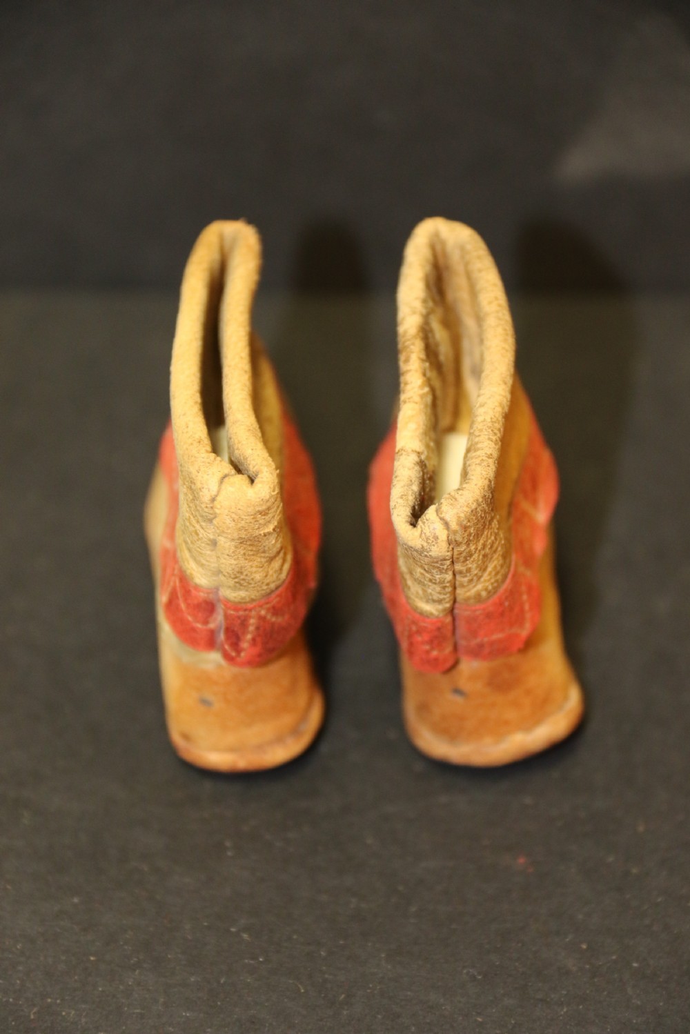 19th C Leather North American Indian Miniature Moccasins  View IV