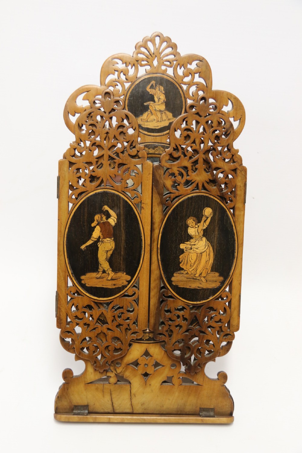 A Fine Grand Tour Italian Sorrento Ware Marquetry  Adjustable Mirror View VI