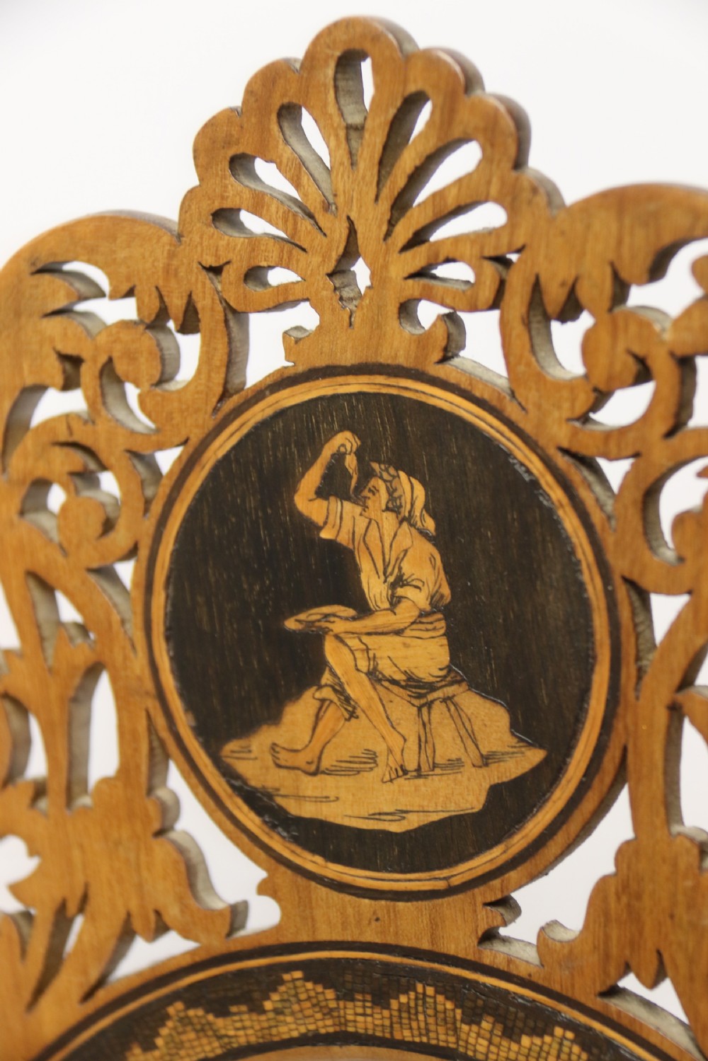 A Fine Grand Tour Italian Sorrento Ware Marquetry  Adjustable Mirror View XIV
