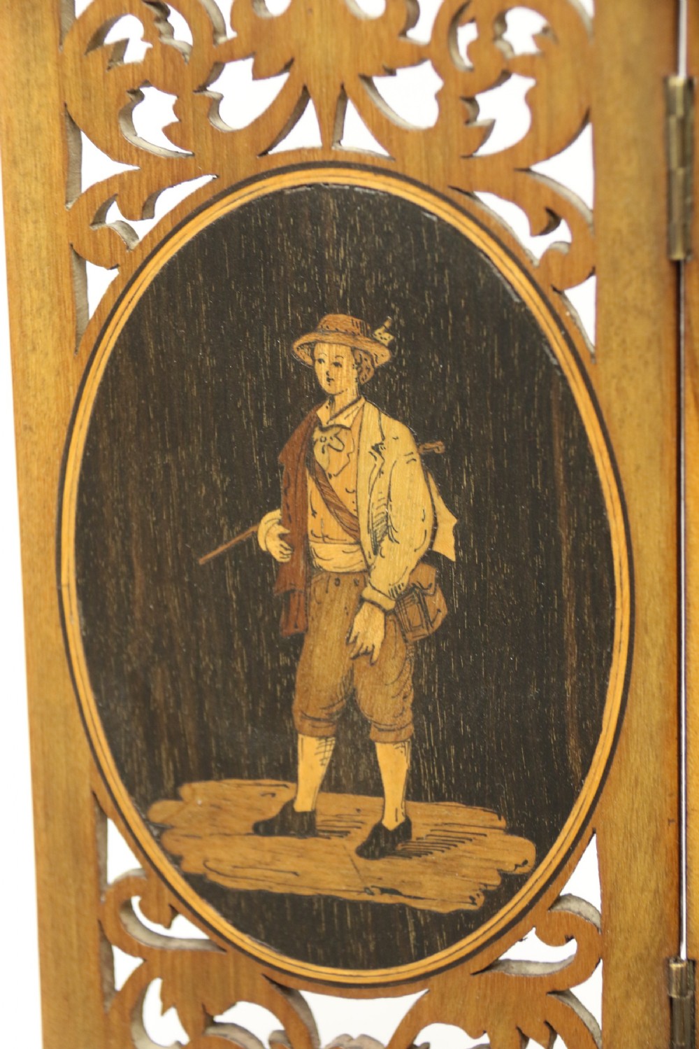 A Fine Grand Tour Italian Sorrento Ware Marquetry  Adjustable Mirror View XV