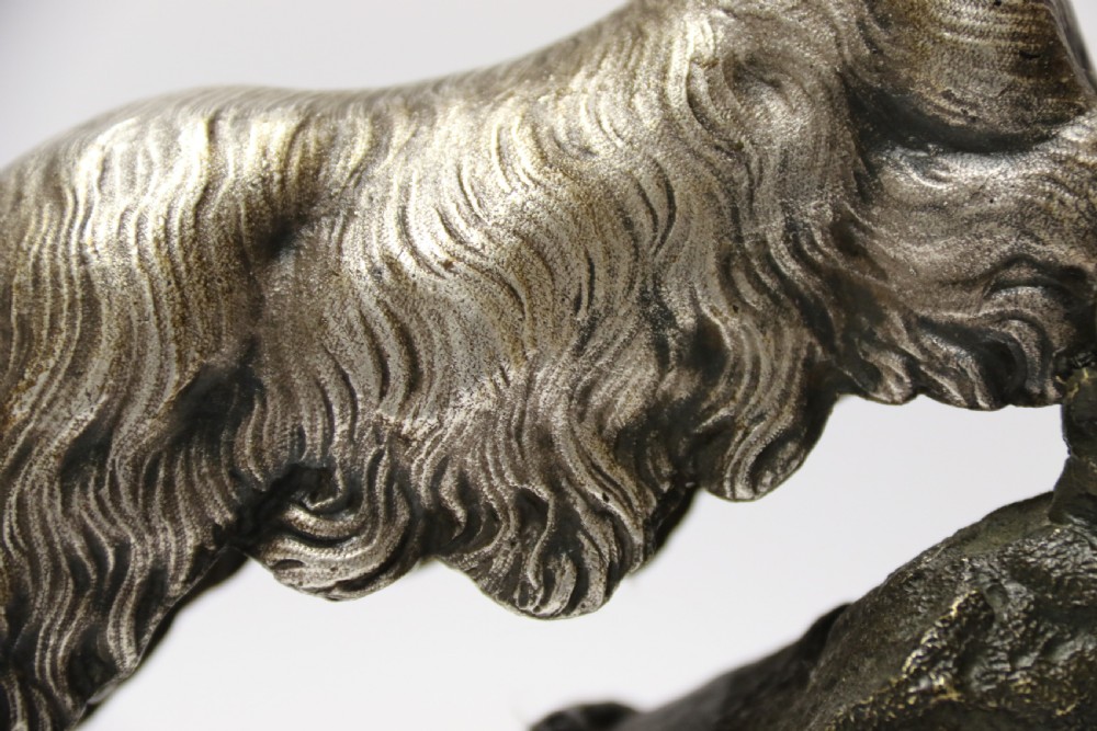 A mid 19th Century Silvered Bronze Study of  a Goat.  View XIII