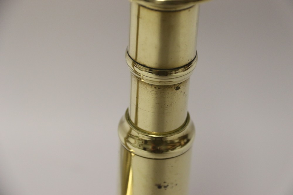 A Pair of Rare English Georgian Telescopic Brass Candlesticks View IX