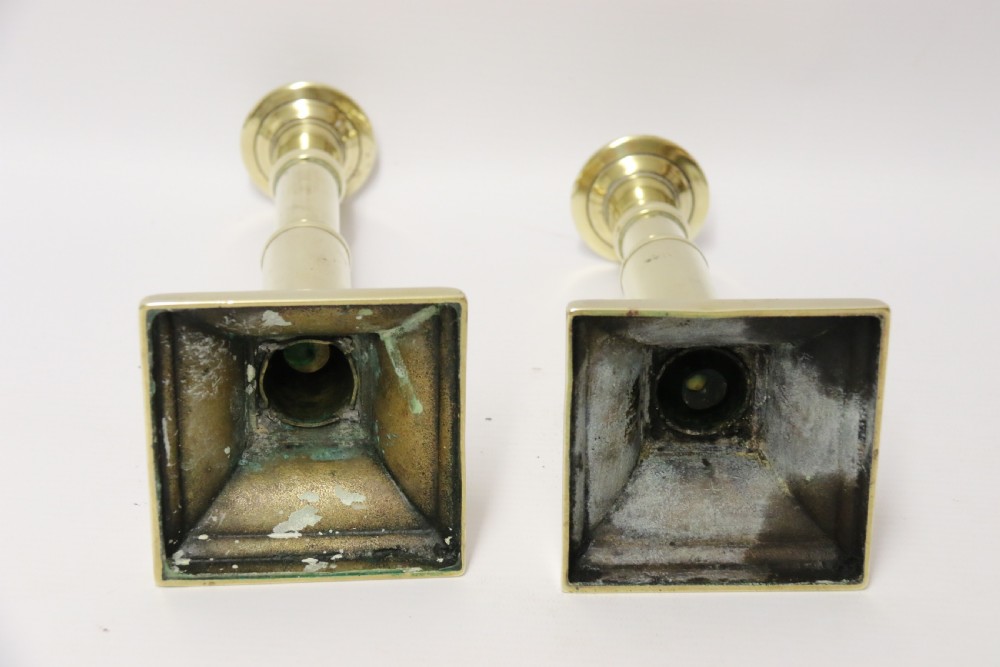 A Pair of Rare English Georgian Telescopic Brass Candlesticks View XI