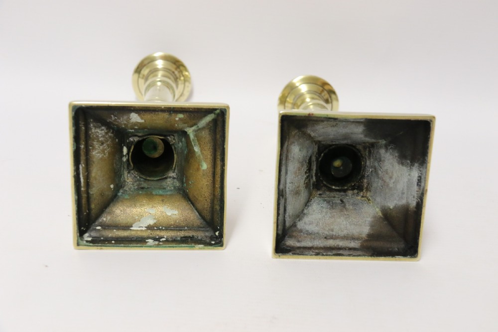 A Pair of Rare English Georgian Telescopic Brass Candlesticks View XII