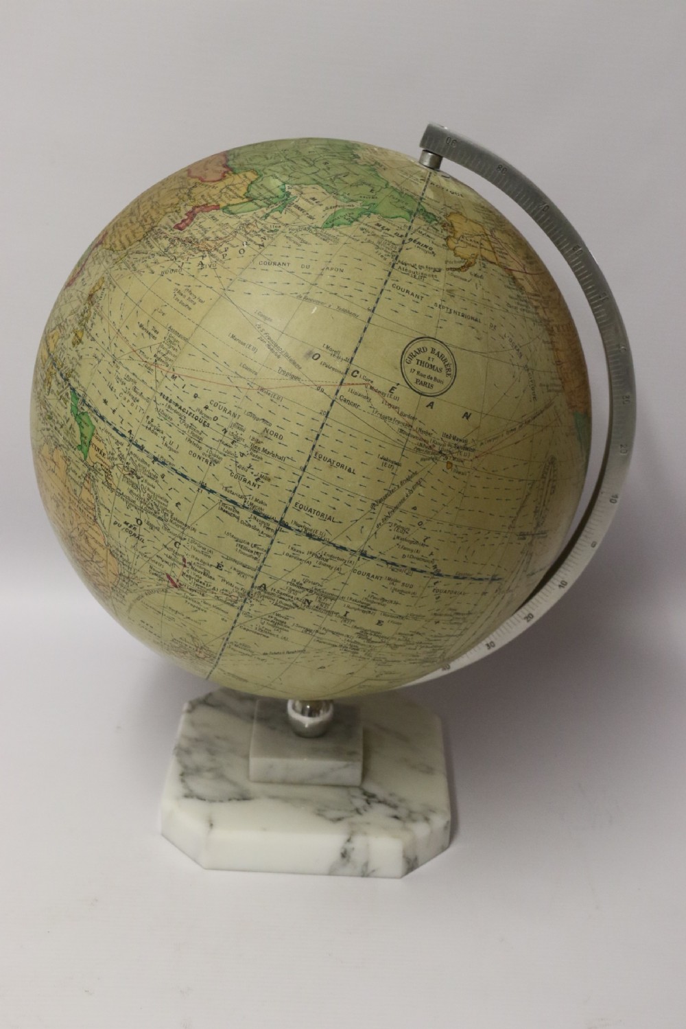 A 1930’s Electrically Illuminated large Desk Globe of the World View II