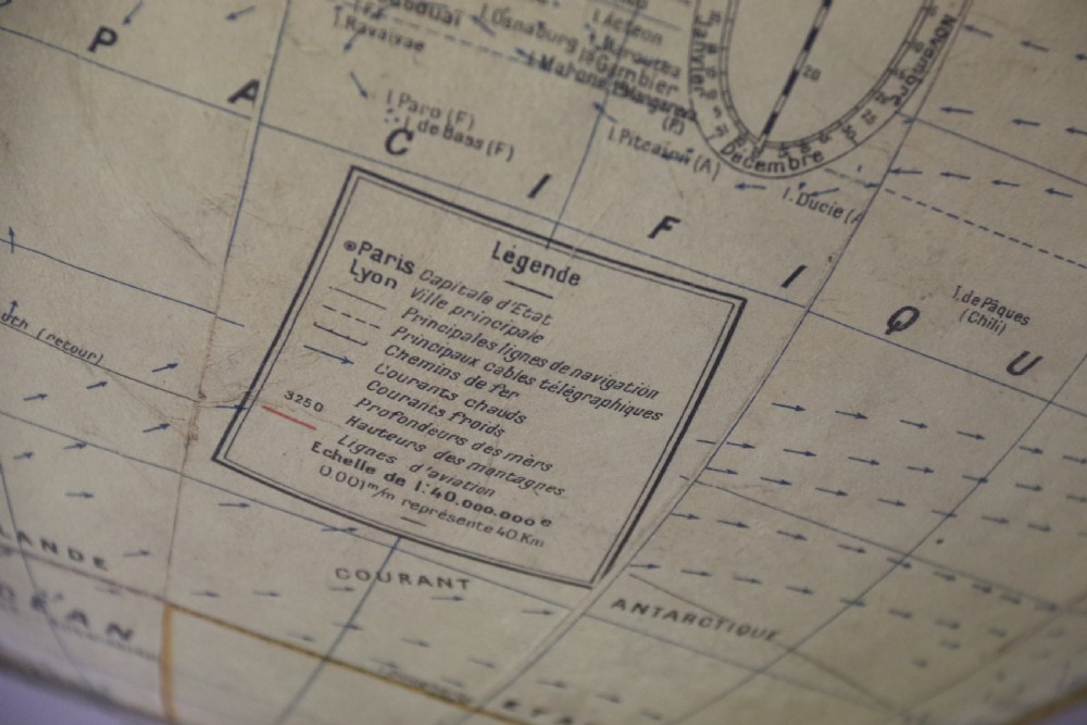 A 1930’s Electrically Illuminated large Desk Globe of the World View V