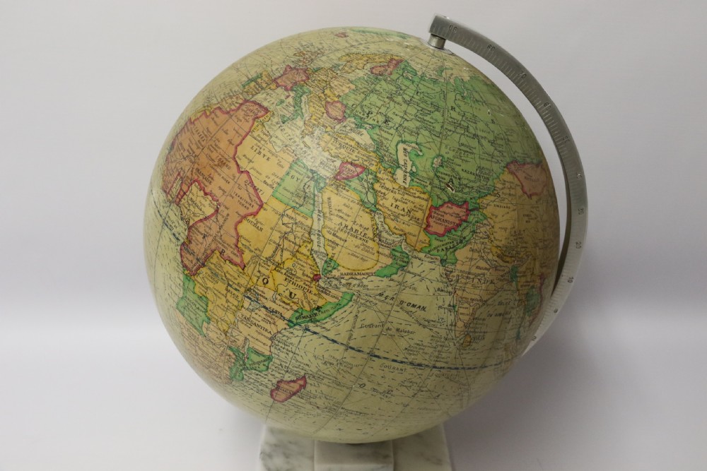 A 1930’s Electrically Illuminated large Desk Globe of the World View VI