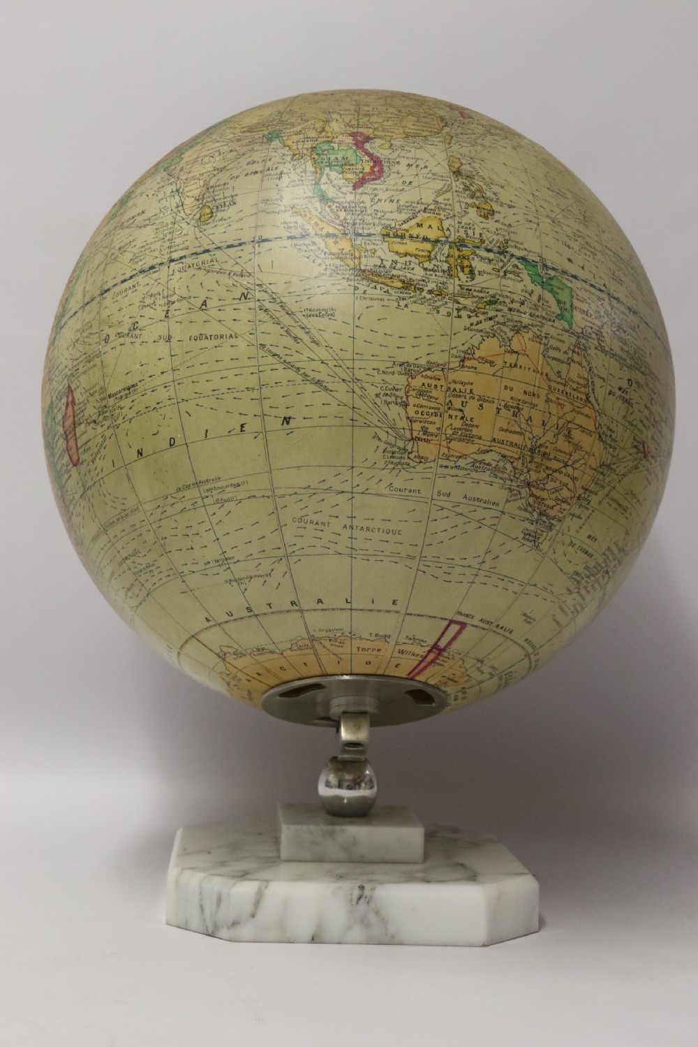 A 1930’s Electrically Illuminated large Desk Globe of the World View X