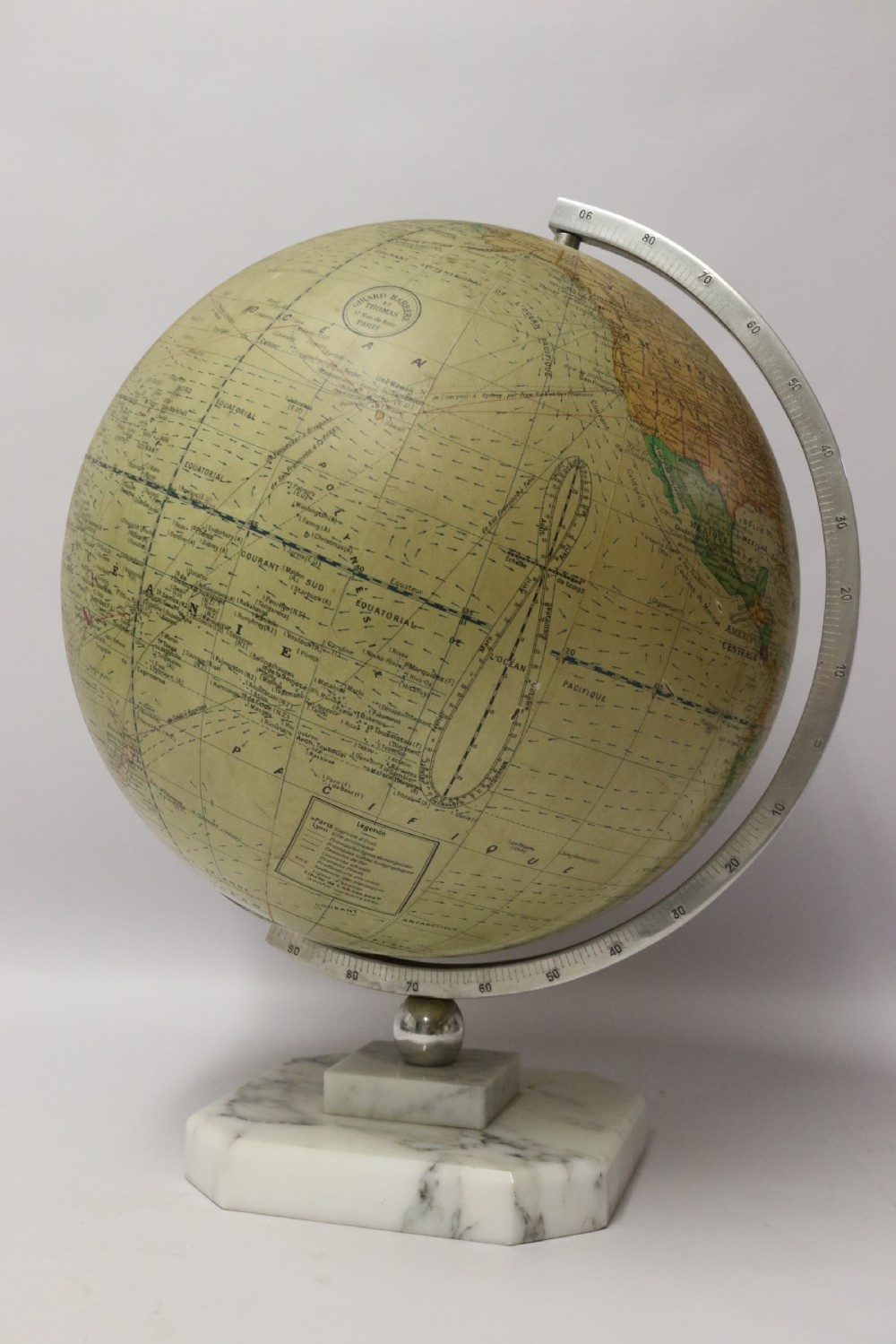 A 1930’s Electrically Illuminated large Desk Globe of the World View XIII
