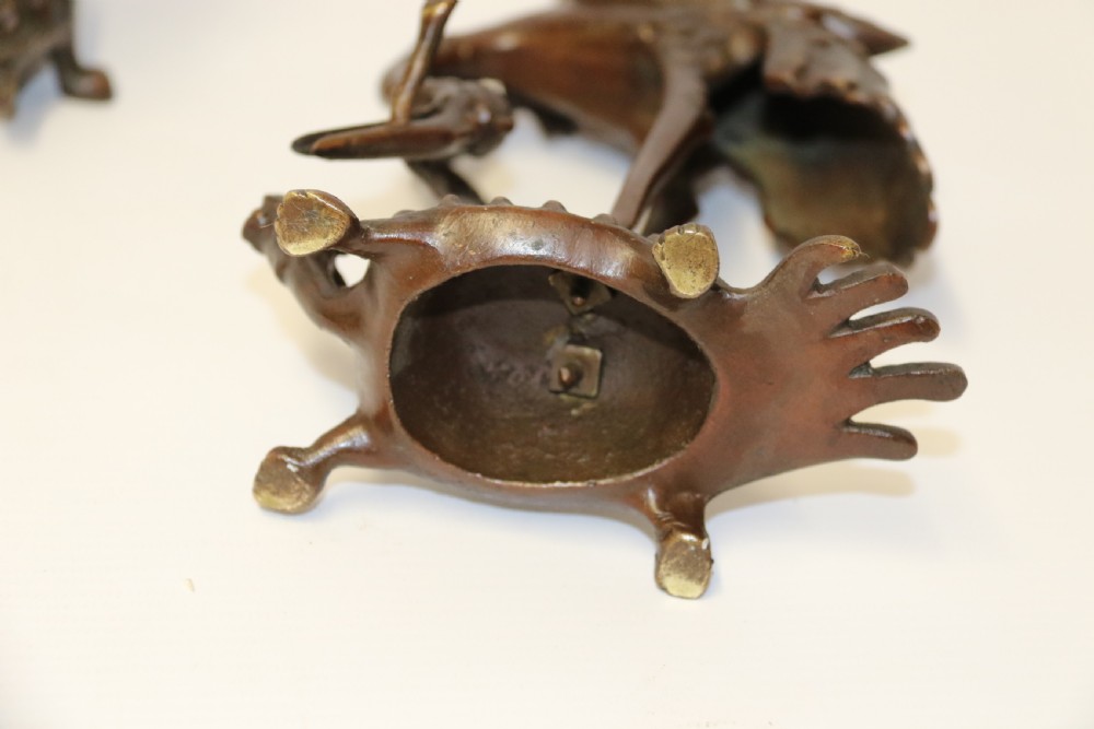 A pair of French bronze Candlesticks in the form of Storks View X